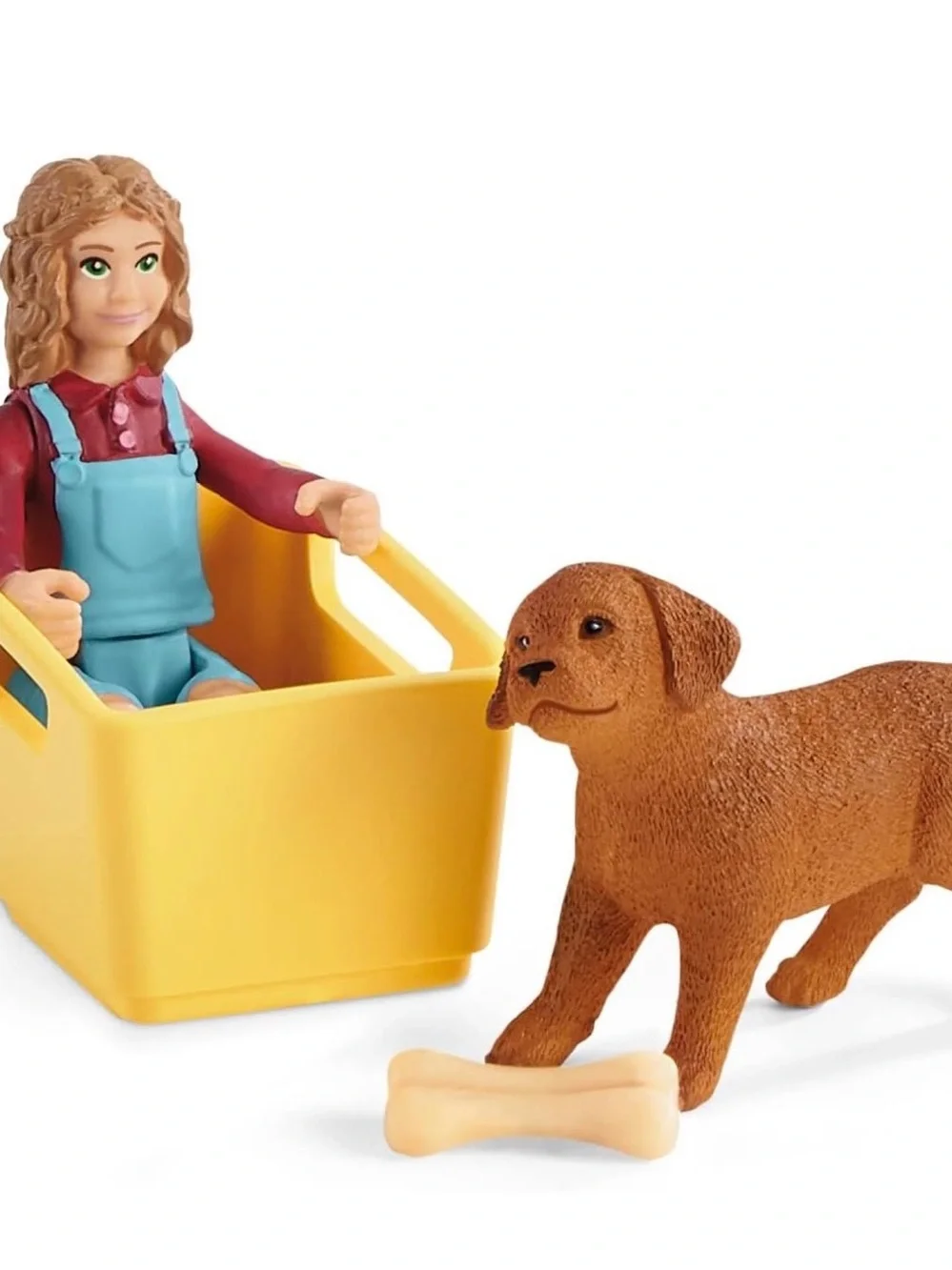 Schleich Farm World Sarah & Puppy Wagon Ride Playset
